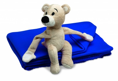 Logo trade promotional merchandise image of: Fleece blanket with bear